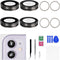 2 Sets for iPhone 11 Silver Rear Camera Lens Frame Replacement with Dual-Sided Adhesive for iPhone11 HD Tempered Back Camera Lens Cover with Fix T...