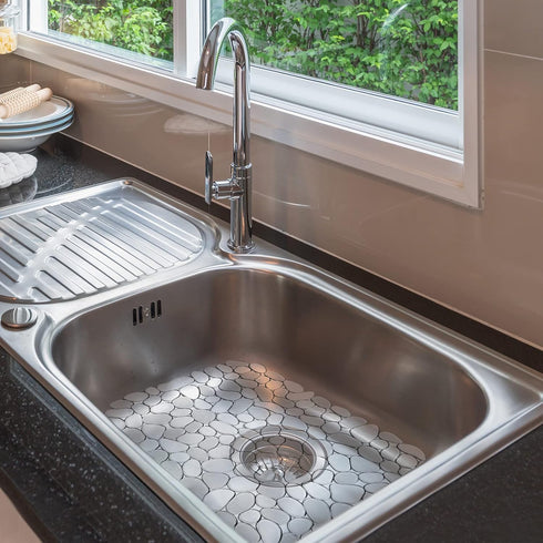 Coopay Kitchen Sink Mat Pebble Protect Mat PVC Eco-friendly Adjustable Stainless steel/ Porcelain Dish Drying Pad Protector for Bottom of Kitchen ...