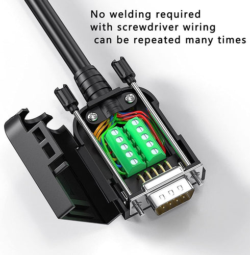 2Packs DB9 Serial Adapters No Soldering Needed. D-SUB 9-pin RS232 RS485 Adapter to Terminal Connector Signal Module with Bolts Nuts and Screwdrive...