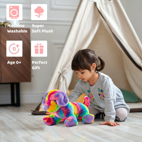 Dog Stuffed Animals, Rainbow Puppy Stuffed Animal Dog Toy, Cute Colorful Dog Plush Toy for Kids, Stuffed Animal Dog Toy for Girl and Boy...