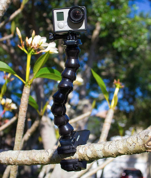 Jaws Flex Clamp Mount Gooseneck Clip Mount Compatible with GoPro Hero 13, 12, 11, 10, 9, 8, 7, 6, 5, 4, Session, 3+, 3, 2, 1, Max, Hero (2018), Fu...