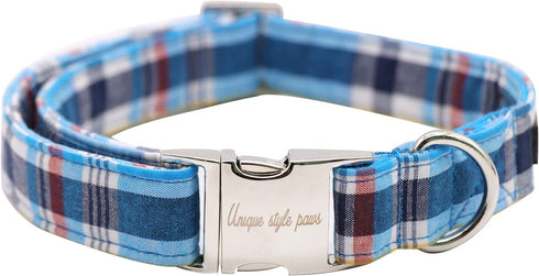Unique style paws Plaid Dog Collar with Bow Pet Gift Adjustable Soft and Comfy Bowtie Collars for Small Medium Large Dogs (XS)...