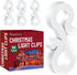 Meetory Christmas Light Clips, 100 Mini Hanging Hooks for Gutters & Shingles, Weatherproof Plastic Hooks for Xmas Lights Outside...