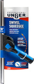 Unger Professional 18” Swivel Window & Glass Cleaning Squeegee with EZ Change - Cleaning Supplies, Squeegee for Window Cleaning, Streak Free Resul...
