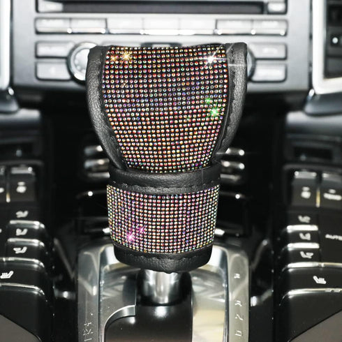 Car Shift Gear Cover,Bling Bling Auto Gear Shift Knob Cover,Crystal Car Knob Gear Stick Protector,Auto Shift Gear Cover with Crystal Glitter Bling...