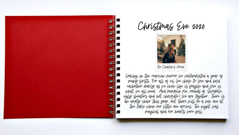 Gold Foil Christmas Memory Book, 8.5"x9" 90 Blank Pages, Keepsake Scrapbook Album for Families (Red/Gold)...