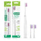 GUM Sonic Powered Toothbrush, Tapered Bristles Clean Below The Gumline, Bundle, White, 1 Handle(1ct) + 2 Refills(2ct. 1pk)...