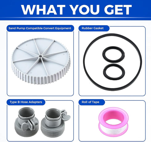 Conversion Kit for Skimmer Pump Compatible with Summer Waves SFX1000 SFX1500 SFX600 SFX1500S, Convert to Sand Pump Compatible Equipment...