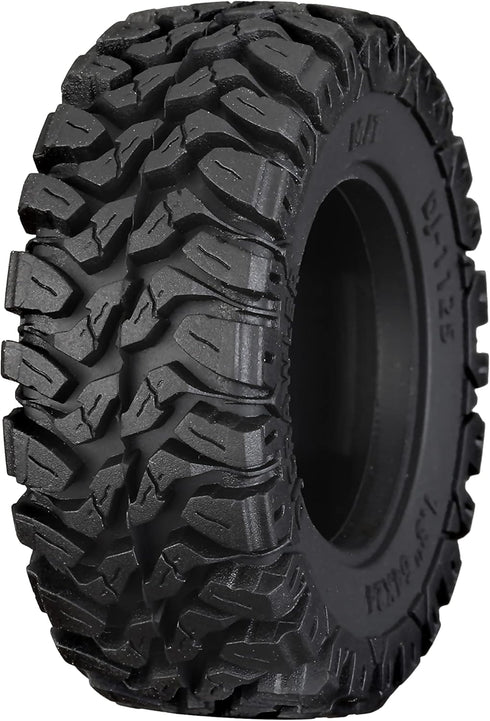 4PCS 1.33 Inch Rubber Butyl Rain Forest Mud Tire with Sponge Liner for 1/18 1/24 Scx24 Fcx24 TRX-4M Bronco RC Car Wheel Upgrade Accessories...