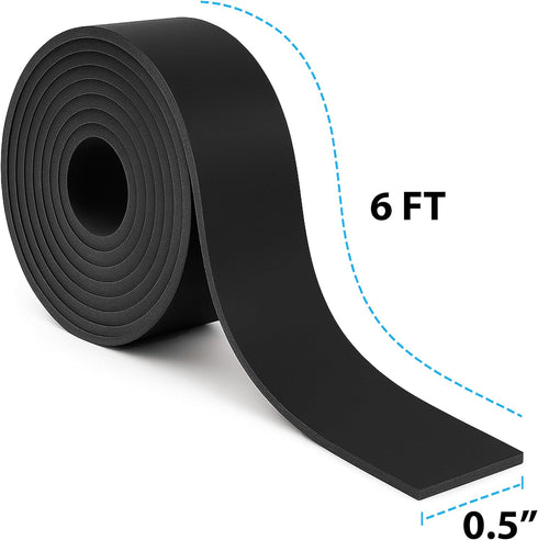 Mandala Crafts 1/2 Inch Wide Black Leather Straps for Crafts - 2.5mm Thick 6 Feet Long Flat Soft Genuine Full Grain Cowhide Leather Strips Bands f...
