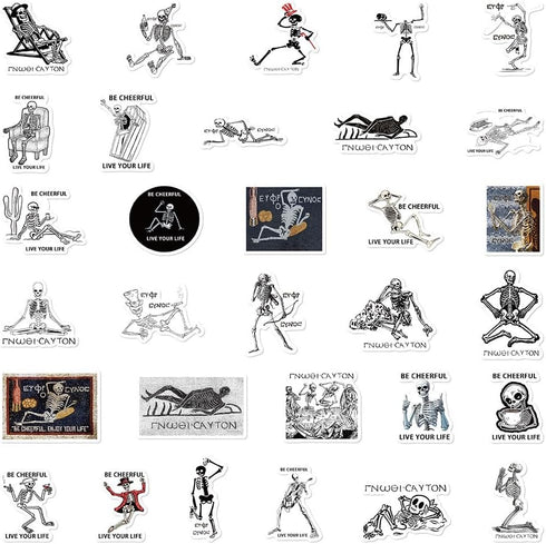 Skull Sticker,62Pcs Skeleton Stickers for Kids -Halloween Sticker Waterproof Vinyl Stickers for Adults Teens Spooky Stickers Stickers for Doodles ...