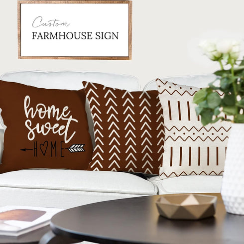 YCOLL Pillow Covers 18x18 Set of 4, Modern Sofa Throw Pillow Cover Decorative Linen Fabric Pillow Case for Couch Bed Car, Coffee...