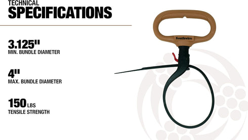 Southwire CLPT04 4-Inch Adjustable Heavy Duty Clamp Tie w/ Rotating Handle; Reusable Zip Down Cable; Brown...