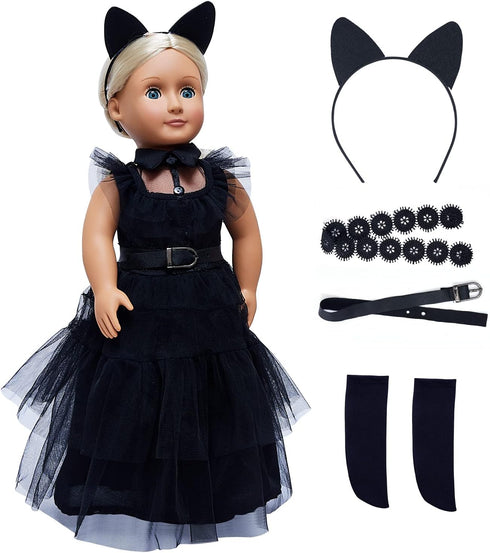 18 Inch Doll Clothes , Black Family Costumes Party Dress Fits 18 Inch Girl Doll Clothes...