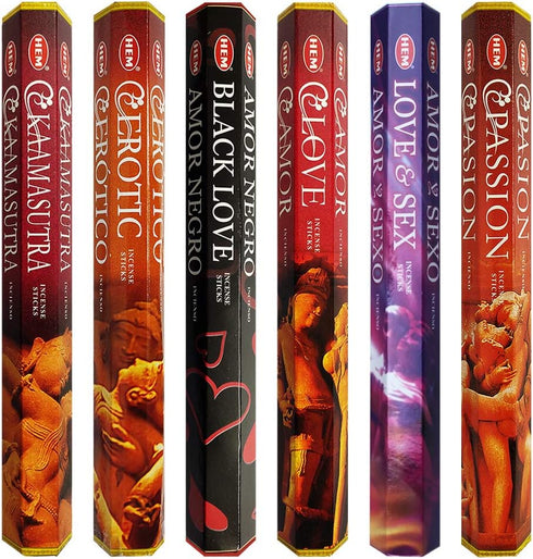 Hem Incense Sticks Variety Pack #24 and Incense Stick Holder Bundle with 6 Love Themed Fragrances...
