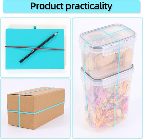 Large Rubber Bands, 120 Pcs Long Rubber Bands, Heavy Duty Rubber Bands,Premium Rubber Bands Office Supplies, Home and kitchen, Assorted Colors Rub...