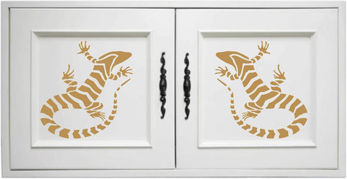 Striped Lizard, 6.5 x 10.5 inch (L) - Banded Gecko Reptile Stencils for Painting Template...