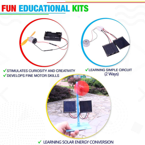 4 in 1 Solar Power & Electric Motor STEM Kits,Science Experiment Projects for Kids Beginners,Electronic Assembly Solar Powered Toy Kit,DIY Educati...