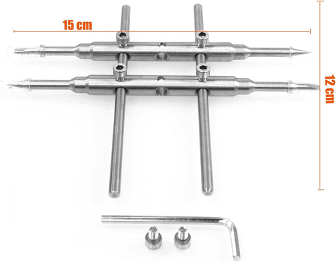 Professional Stainless Steel Flat & Pointed Tips Lens Spanner Wrench Repairing Opening Tool For Most Cameras Adjustable Jaw opening 10~120MM...