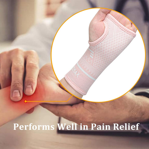 INDEEMAX Copper Wrist Compression Sleeve 1 Pair, Comfortable Hand Brace Support for Arthritis, Tendonitis, Sprains, Workout, Carpal Tunnel - Left ...