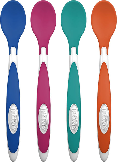 Dr. Brown's TempCheck Temperature Color-Changing Spoons for Babies and Toddlers, BPA Free, 4 Count (Pack of 1)...