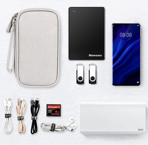 Organizer Bag 4 Compartments Cable Case Electronic Devices Travel Pouch USB Charger Accessories/Cellphone/USB/SD/Charger/Power Bank/Earphone......
