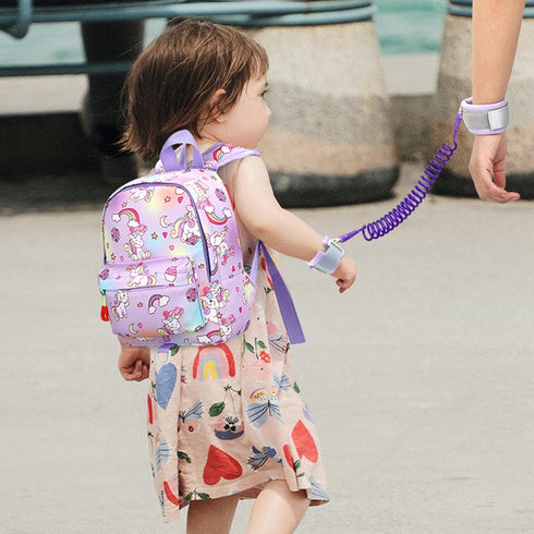 Accmor Toddler Harness Backpack Leash, Mini Unicorn Backpacks with Anti Lost Wrist Link, Cute Child Backpack Walking Leashes Keep Kids Close Rope ...
