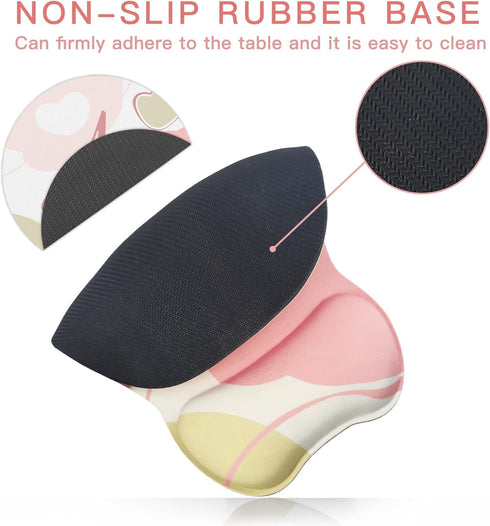 Personalized Mouse Pad with Wrist Support Gel,Small Cute Mouse Pads and Coaster Set,Comfortable Mouse Pad for Laptop computer Home Office Supplies...
