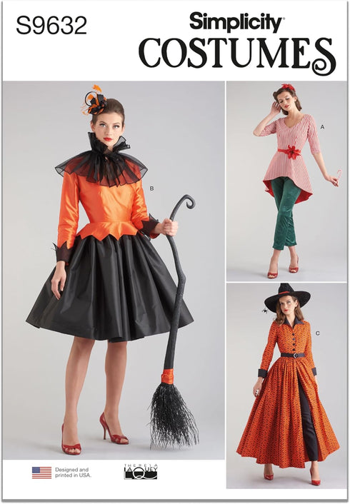 Simplicity Misses' Costumes Sewing Pattern Kit Theresa Laquey, Code S9632, Sizes 6-8-10-12-14, Multicolor...