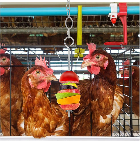 Andiker 2PCS Chicken Vegetable Skewer Fruit Holder, Stainless Steel Chicken Birds Hanging Feeder Toy for Hens Roosters Chicks Parrot...
