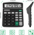 Calculators, Splaks 2 Pack Standard Functional Desktop Calculators Sola and AA Battery Dual Power Electronic Basic Calculator with 12-Digit Large ...