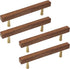 Semetall 4Pcs Wood Cabinet Pulls,3.78" Hole Center Cabinet Pulls,Wooden Handles for Dresser Drawers,Cabinets,Kitchen,Wardrobe...