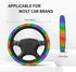Steering Wheel Cover for Women Men Rainbow Glitter Colorful Neoprene Steering Wheel Protector Universal Fit Most Car Sedans SUVs - 15 Inch...