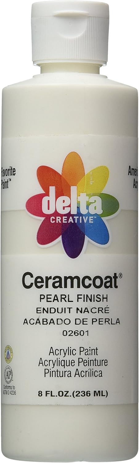 Delta Creative Ceramcoat Acrylic Gleam Paint (8 Ounce), 026018 Pearl Finish...