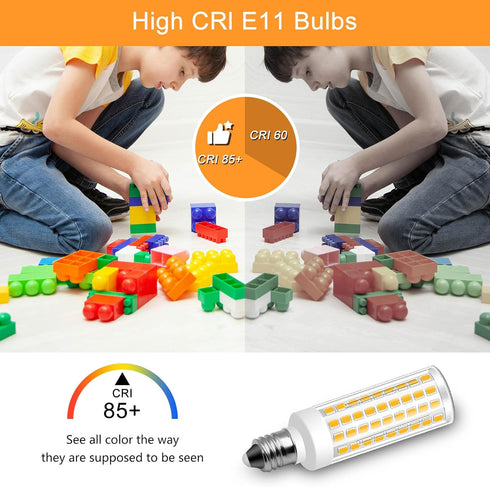 E11 LED Bulb Dimmable,JDE11 75W Halogen Bulbs Equivalent,T4 Mini Candelabra LED Bulb Dimmable 7.5W 800LM,Warm White 3000K,120V 75W 100W JDE11 LED ...