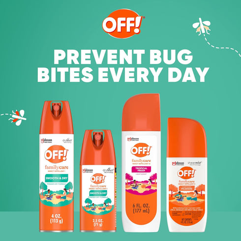 OFF! FamilyCare Insect & Mosquito Repellent Aerosol, Smooth and Dry Formula Bug Spray, Provides Up to 6 Hours of Protection, 4 Oz...