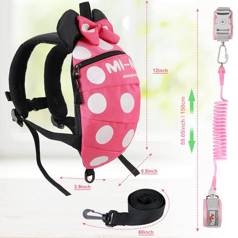4 in 1 Toddler Harness Leash + Baby Anti Lost Wrist Link, Cute Child Safety Harness Tether, Child Walking Harness Wristband Assistant Strap Belt f...