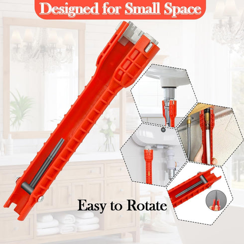 14 in 1 Faucet and Sink Installer,Faucet and Sink Wrench,Multifunctional Sink Wrench,Suitable for Installing Pipes under Bathrooms,Toilets,Kitchen...