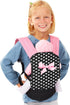 Bayer Design Dolls: Carrier - Black, Pink, Hearts - Accessory for Carrying Dolls Up to 18", Adjustable Shoulder Straps, Seat Belt, Kids Toy, Ages ...
