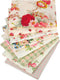 Hanjunzhao Vintage Rose Floral Plaid Fat Quarters Fabric Bundles for Quilting Sewing Crafting,18 x 22 inches...
