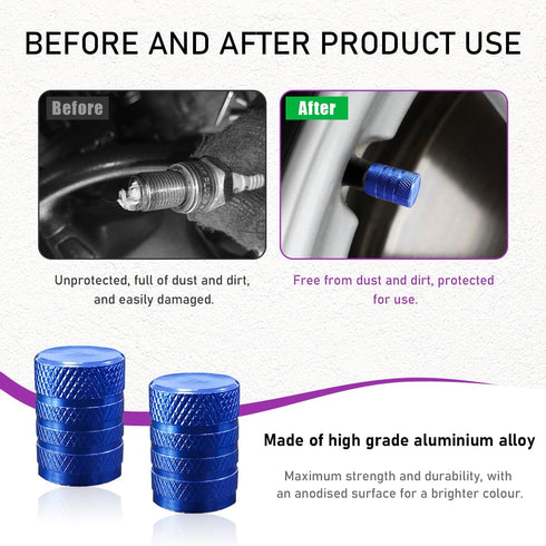 10 PCS Car Tire Valve Stem Caps, Anodized Aluminum Wheel Stem Covers, Corrosion Resistant Car Tire Air Caps, Vehicle Exterior Accessories for Car,...