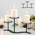 Iron Candle Holder Fireplace: Metal Candelabra Centerpiece Decor - Candle Holder Stand for 3 Candelabra Pillar Candles...