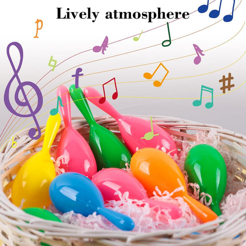 SALLYFASHION 15PCS Maracas for Kids, Plastic Maracas Mini Colorful Maracas Toy Noisemaker Musical Instruments for Toddlers Party Favors...