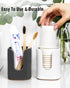 5 oz Square Ceramic Bathroom Cup Dispenser for Kids and Pregnancy - Disposable Paper Cup Holder for Mouthwash Cups on Bathroom Vanity Countertop (...