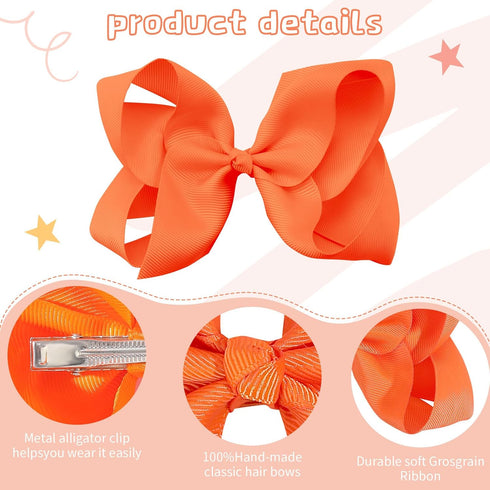 Oaoleer Hair Bows, 30 Colors 4 Inch Grosgrain Ribbon Bows Alligator Clips Hair Barrettes Hair Accessories for Girls Toddler Infants Kids Teens Chi...
