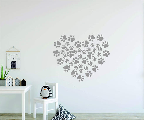 49 Pieces/Set Dog Paws Wall Decals Vinyl Pawprints Sticker Animal Footprint Wall Art Decoration for Kids Boy Girl Baby Nursery Bedroom Living Room...