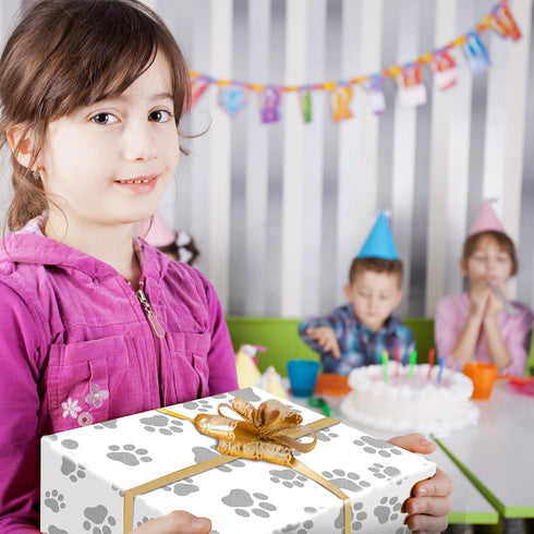 30pcs Dog Paw Tissue Paper, 20x14in Cute Paw Print Tissue Paper Puppy Paws Tissue Paper Sheets Gift Wrapping Tissue Paper for Gift Packaging Weddi...