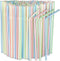 600pcs Plastic Drinking straws, Flexible straws, 8" Long, Stripes Multiple Colors Straws,suitable for various drinks, juice, milk, tea, cocktails,...