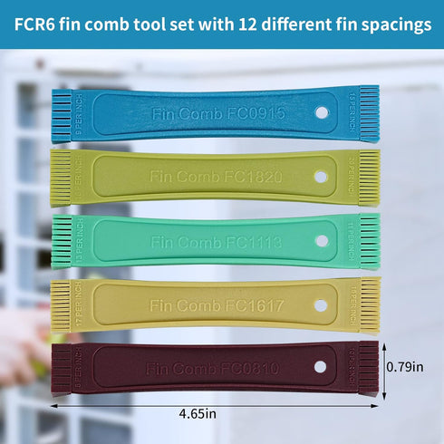 5 Pcs Air Conditioner Fin Cleaner Set 3 Fin Combs Condensers Fin Straighteners and 2 Condenser Brushes Condenser Repair Clean Set...