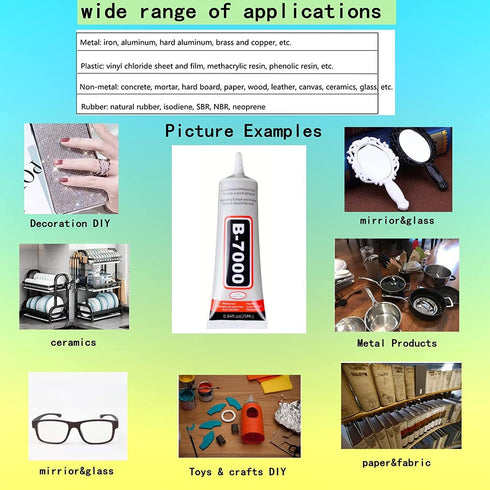 B-7000 Adhesive Multi-Function Glues,Super Glue Suitable for Phone Screen Repair,Wooden,Jewelery,1 Pack (25ml*2)...